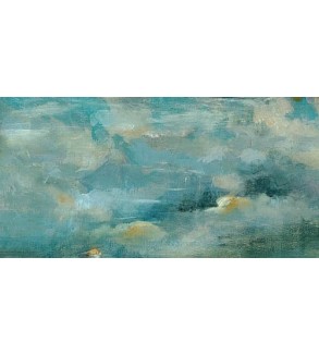 Ochre and Azure Horizon, original painting by Iryna Malynovska, 2025, size 50 x 100 cm.