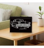 Tableau Cadillac 1956 en Dibond noir brillant 40x30 cm gravure laser Iryna Malynovska