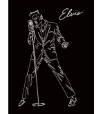 Elvis glossy black Dibond wall art 40x30 cm limited edition laser engraving by Iryna Malynovska