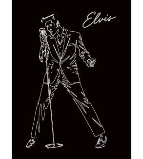 Tableau Elvis en Dibond noir brillant 40x30 cm gravure laser édition limitée Iryna Malynovska