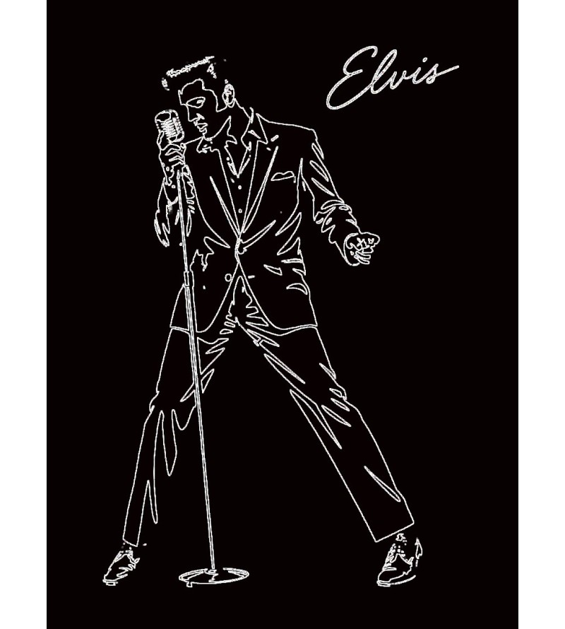 Elvis на чорному глянцевому Dibond 40x30 см, лазерне гравіювання, лімітована серія, Ірина Малиновська
