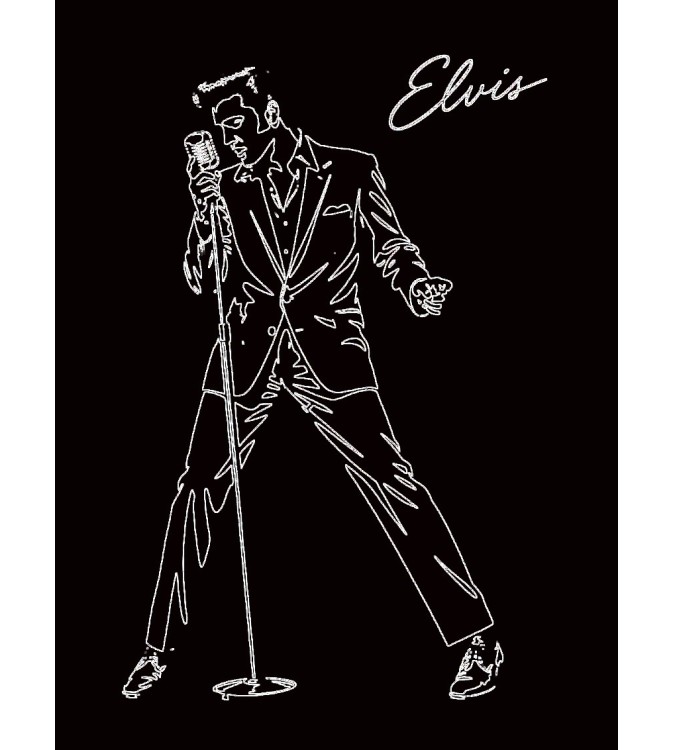 Tableau Elvis en Dibond noir brillant 40x30 cm gravure laser édition limitée Iryna Malynovska