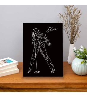 Tableau Elvis en Dibond noir brillant 40x30 cm gravure laser édition limitée Iryna Malynovska