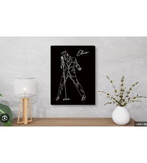 Elvis glossy black Dibond wall art 40x30 cm limited edition laser engraving by Iryna Malynovska