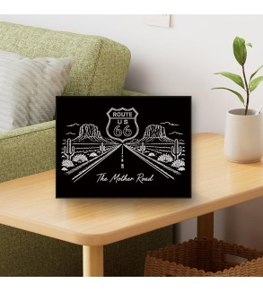Route 66 The Mother Road на чорному глянцевому Dibond 40x30 см, лазерне гравіювання, лімітована серія, Ірина Малиновська