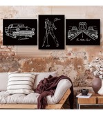 Collection Américaine – Tableaux Dibond noir brillant 40x30 cm en édition limitée