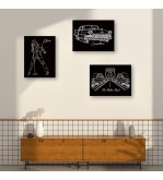 Collection Américaine – Tableaux Dibond noir brillant 40x30 cm en édition limitée