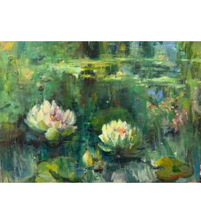 copy of 6036 Ochre and Azure Horizon – Original Painting by Iryna Malynovska, 2025 – 50 x 100 cm