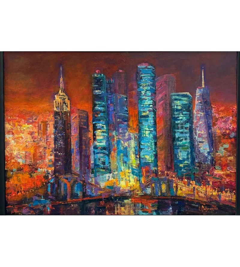 6128 New York, Nuit Incandescente — Iryna Malynovska, 2026, 70 × 50 cm