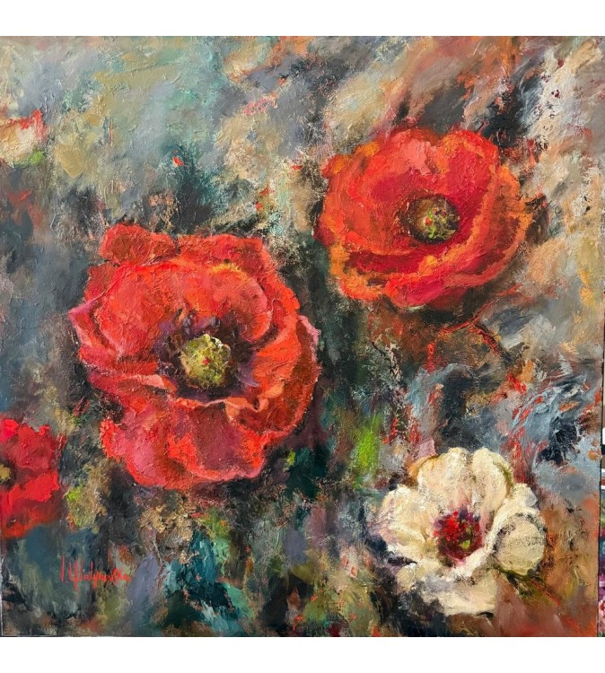 7013 Red and White Poppies — Iryna Malynovska