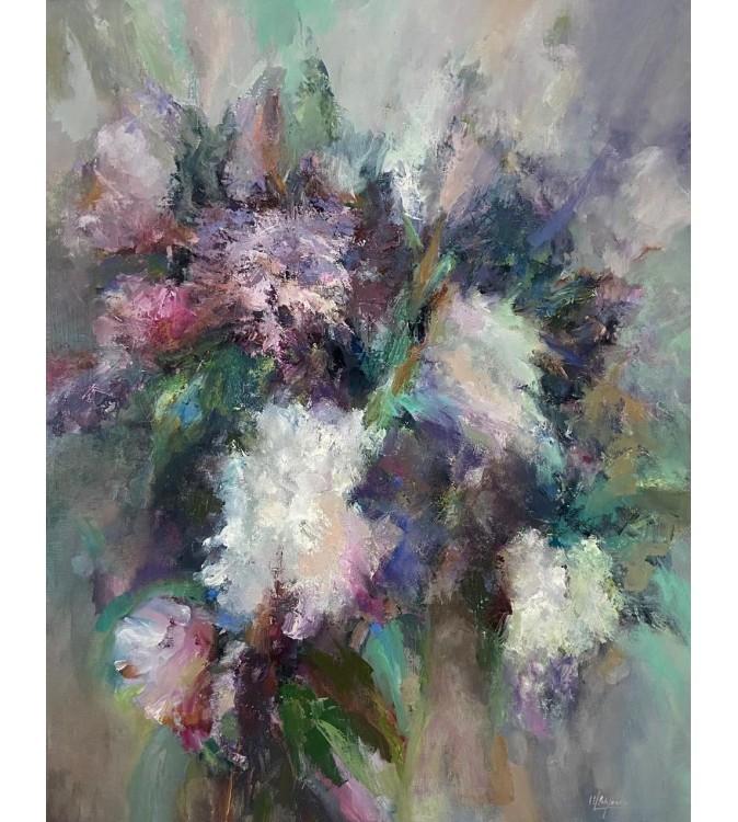 7032 Bouquet blanc et violet — Iryna Malynovska