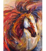 7037 White Horse in Motion — Iryna Malynovska