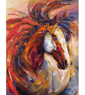 7037 White Horse in Motion — Iryna Malynovska