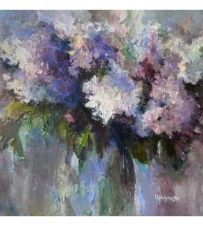 7041 White and Mauve Bouquet — Iryna Malynovska