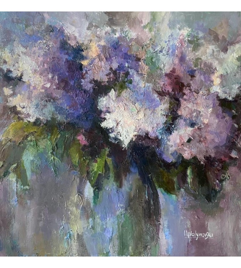7041 Bouquet blanc et mauve — Iryna Malynovska