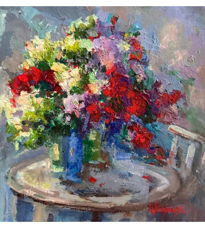 7044 Bouquet in a Blue Vase — Iryna Malynovska