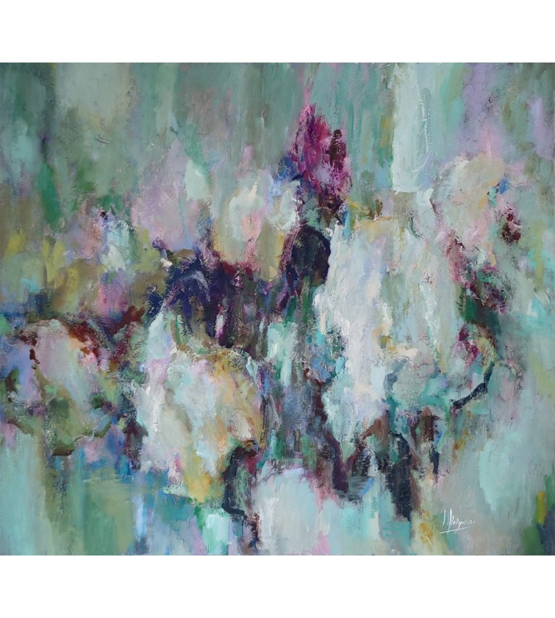7067 Fleurs blanches sur fond vert — Iryna Malynovska