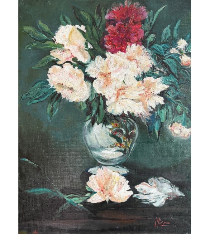 3348 Peonies in a Vase, after Édouard Manet 60x80 2005— Iryna Malynovska